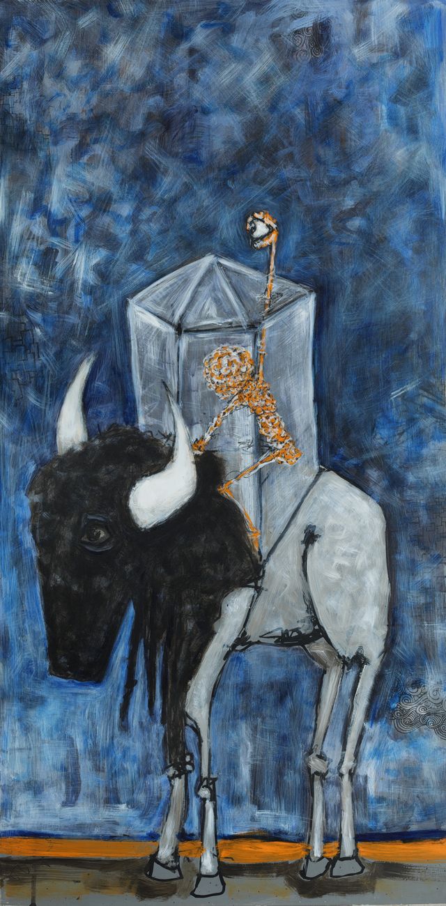 A stylized whale with super cool crystal teeth.